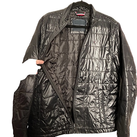 Tommy Hilfiger Black Puffer Men’s Full Zip Fall/Winter Jacket Sz L - Picture 3 of 11
